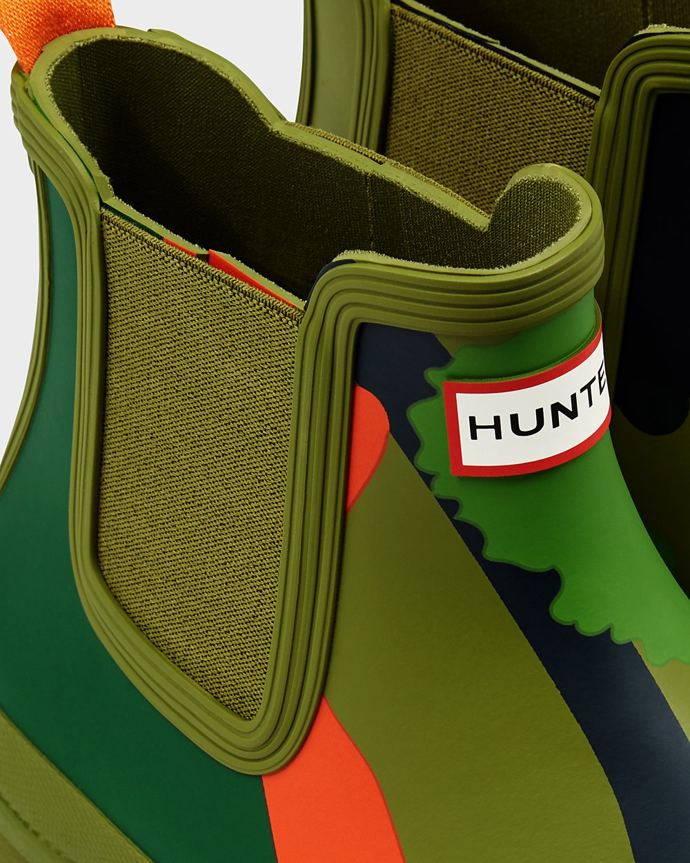 Mens Hunter Original Rockpool Camo - Chelsea Boots Green - 8294-ODVZS